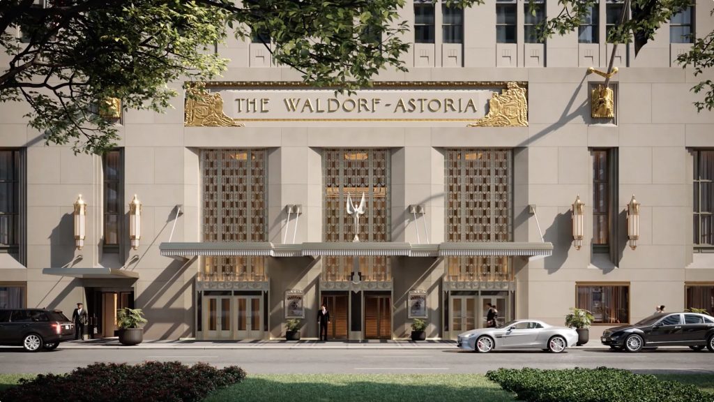 rendering of the waldorf astoria entrance